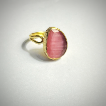 Pink Cat-Eye Ring