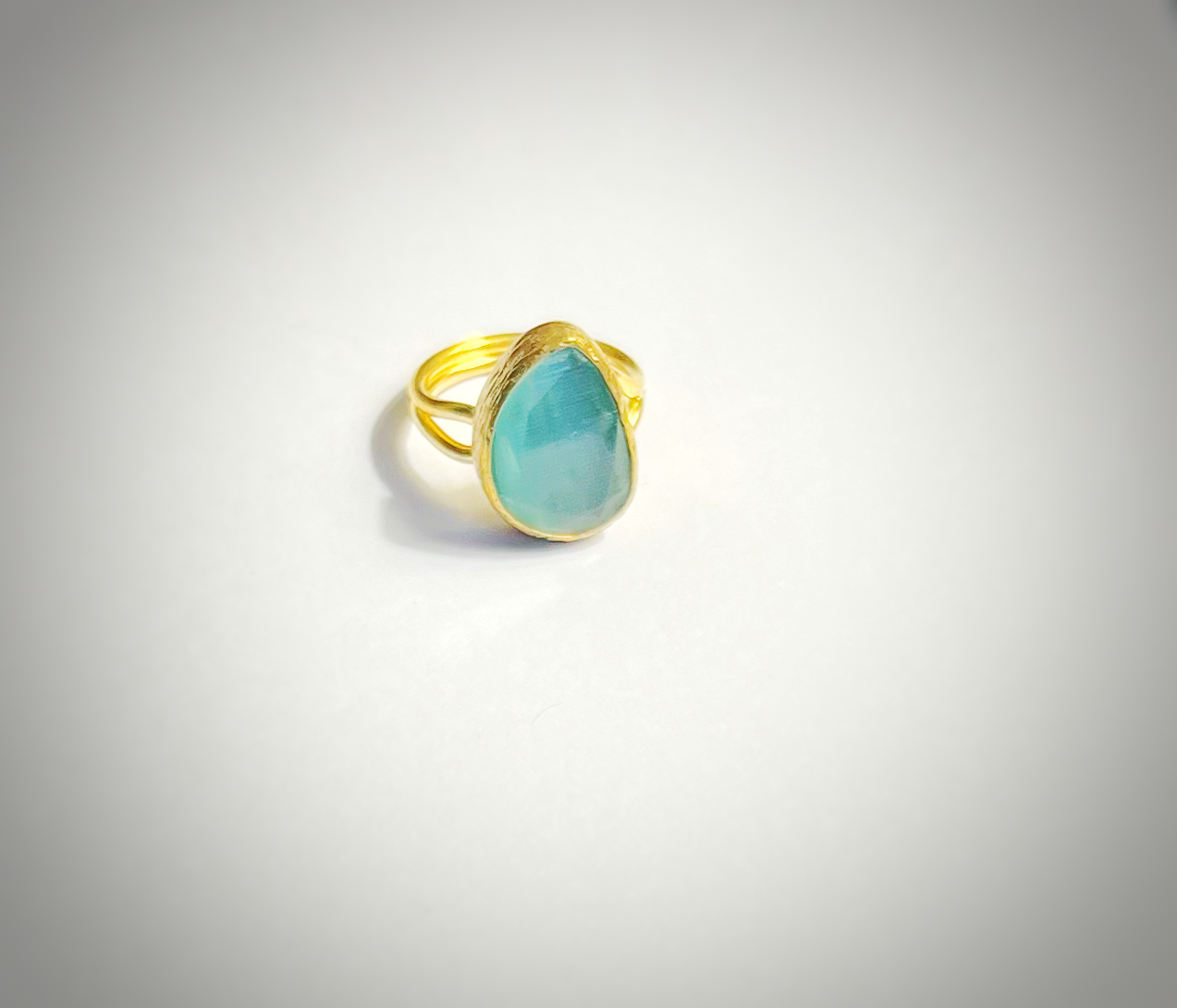 Aqua Cat-Eye Ring