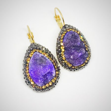 Amethyst Druzy Earrings