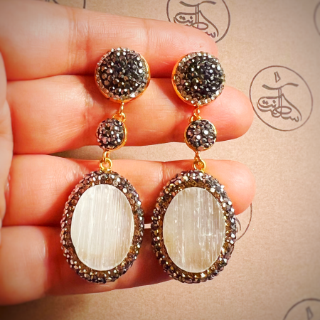 Halime Long Calcite Earrings