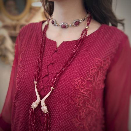 Rose-gold Ruby Tulip Necklace