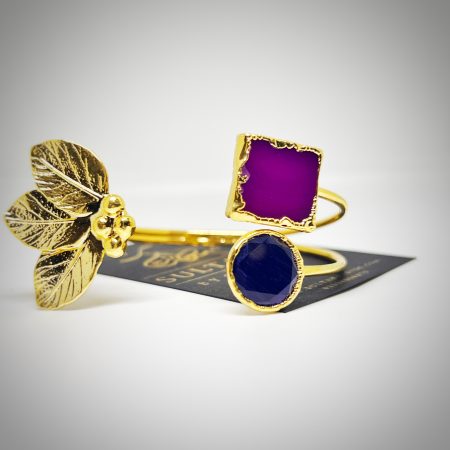 2 Stone Amethyst Bangle