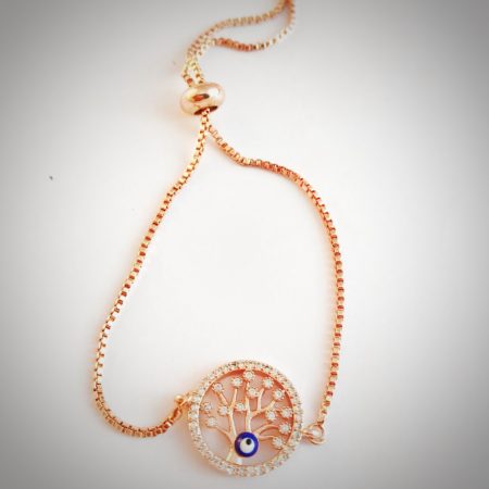 Evil Eye Chain Bracelet (Rose Gold)