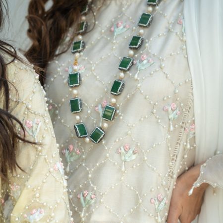 Emerald Pearl Druzy Necklace