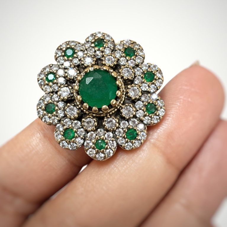 Ottoman Emerald Ring  (Size 8)