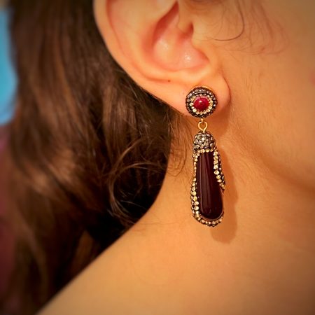 Druzy Garnet Earrings