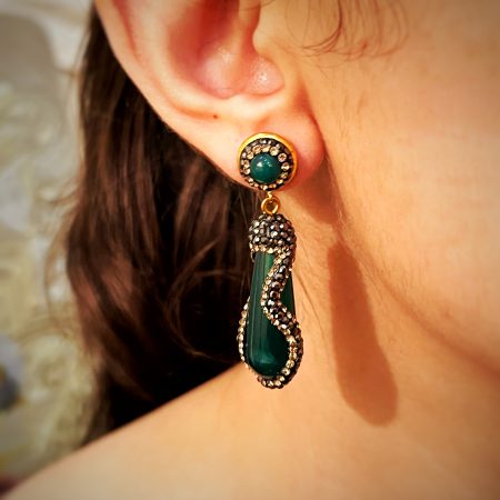 Druzy Emerald Earrings