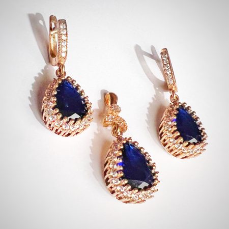 Hurrem Sapphire Set (Earrings & Pendant Option)