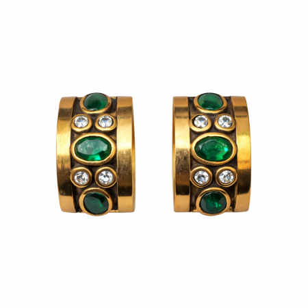 Ottoman Emerald/Zircon Earrings
