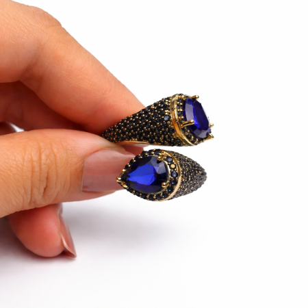Ottoman Sapphire Statement Ring (Tear Drop)
