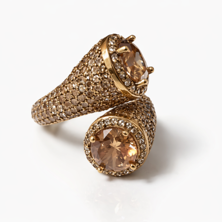 Ottoman Champagne Statement Ring (Round)